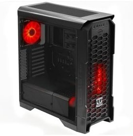 Resim Green Striker Midtower Gaming Bilgisayar Kasası (3×120MM Fan, 6 Fan Desteği, Siyah) – 800W 80+ Bronze Psu Dahil 