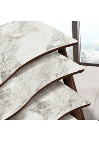 Resim Vovvahome Salsa 4lü Mdf Ahşap Zigon Sehpa Ve Orta Sehpa - Beyaz 