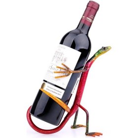 Resim Sones Gecko Şaraplık Şarap Rafı Metal Heykel Pratik Ev Dekorasyonu İç Mekan El Sanatları 