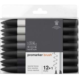 Resim Winsor & Newton : Promarker Brush Gri Tonlar Seti : 12 Renk 