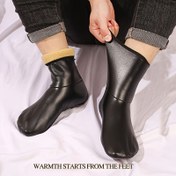 Resim KYIN SPORT Unisex Kış Sıcaklığı Çorapları - Kalın Peluş Kadife, Dış Mekan Sporları ve Aktiviteleri için Kaymaz Kapalı Zemin Çorapları, Siyah, Turuncu ve Beyaz Detaylarla, Spor Çorapları | Şık Kapalı Çoraplar | Örgü Kumaş 