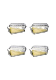 Resim Paşabahçe 97711 4 lü Cam Tereyağlık Kapaklı Kahvaltılık Şeffaf 