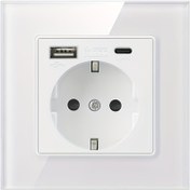Resim GTYORUS Avrupa Tipi (Schuko) USB-C Hızlı Şarj Priz - 250V Ağır Hizmet, Tasarruflu Tasarım, Ev, Ofis, Otel için - USB-A Cihazlarla Uyumlu (Akıllı Telefonlar, Tabletler, Dizüstü Bilgisayarlar) - Modern Minimalist Beyaz Elektrik Prizi, Ofis Şarj İstasyonu, Parlak Yüzeyli Yüksek Kaliteli Malzemeler, Çağdaş Priz Tasarımı, Dayanıklı Yapı, Çok Portlu Şarj Aleti, Teknoloji Meraklıları İçin 