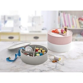 Resim 3 Gözlü Saklama Kabı Dikiş Ve Takı Kutusu - Beyaz 