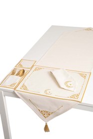 Resim OKRA HOME Safi Nakışlı 4 Kişilik Sofra Seti 