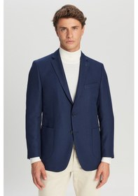Resim Erkek Lacı Slim Fit Dar Kesim Mono Yaka Torba Cepli Blazer Ceket Lacı 