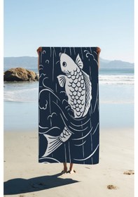 Resim Dijital Baskı Plaj Deniz Havlusu Balık Desenli Peştamal Hvl0229 Renkli 