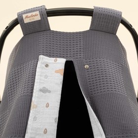 Resim Puset Örtüsü - Çift Taraflı - Antrasit Waffle - Yeşil Gökkuşağı 