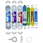 Resim Pemax Water Solutions Kapalı Kasa Su Arıtma Cihazlarına Uygun STD 7'li Pallas Mebran Alkali-Mineral-Tatlandırıcı Set 