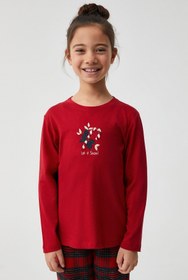 Resim Ekose desenli çocuk pijama takımı - Kırmızı / 7-8 Yaş 