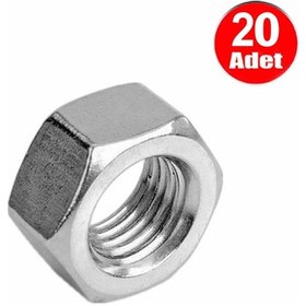 Resim Aletçantam M8 Somun Dın 934 Beyaz Galvanizli Somun -20 Adet 