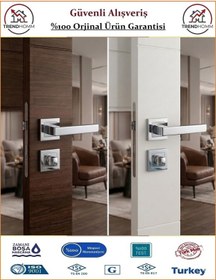 Resim Çelebi Lama Rozetli İç Kapı Kolu - Parlak Nikel - Wc Banyo 