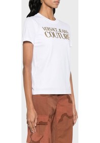 Resim Versace Jeans Couture Bayan T Shirt 76haht04 Cj00t G03 Beyaz 