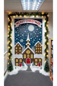 Resim PROMISEBACKDROP2 190x75cm Lastikli kapı süsü, Kumaş kapı giydirme, Christmas decor, Yılbaşı, Okul etkinlik kapı süsü 