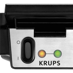 Resim Krups 251 Waffle Makinesi, 850W, 2 Büyük Belçika Waffle, Siyah Paslanmaz Çelik 