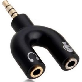 Resim Koodmax Kulaklık Mikrofon Birleştirici Adaptör 3.5mm Ayırıcı Aparat 