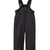 Resim Erkek Çocuklar için Yansıtıcı Şeritli Kış Kayak Önlüğü Pantolonu, Ayarlanabilir Askılar ve Fermuarlı Rüzgar Geçirmez Bacaklar - Soğuk Hava İçin Siyah Polyester İzole Tulum, Günlük Soğuğa Karşı Ekipman | Fermuarlı Kış Pantolonları | Güvenli Fermuar Kapatma, Dış Mekanlar İçin Mükemmel 