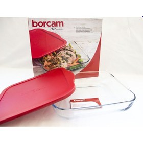 Resim Paşabahçe 59024 Silikon Kapaklı Kare Borcam Tepsi 