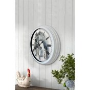 Resim Bahat Tedarik Salon Ofis Duvar Saati Beyaz Alüminyum Metal Çerçeve 40 cm 