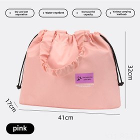 Resim Reedark Genç Kız Pembe Spor Çantası: Islak-kuru Ayrılmış Yüzme Malzemeleri Organizer, Seyahat Ve Spor İçin Çok Amaçlı Depolama Çantası Çok Renkli 