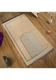 Resim Selçuklu Desenli Lüks Şönil Seccade - Krem 66 X 120 Cm 520 Gr 