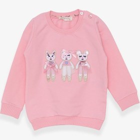 Resim Breeze Kız Çocuk Sweatshirt Hayvancık Baskılı 1.5-5 Yaş, Pudra 