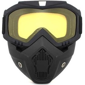 Resim Maoyaya Ayrılabilir Yüz Maskeli Motosiklet Kaskı - Pratik Ve Konforlu Sarı 