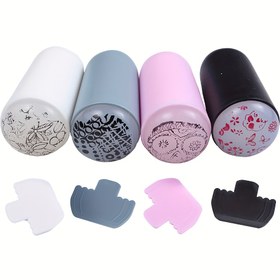 Resim 4Style Tırnak Stamper Kiti - DIY Manikür Tasarımları İçin Kazıyıcı ile Tırnak Transferi için Araçlar 