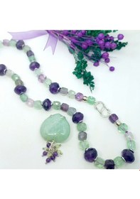 Resim 1888 Amazonit Florit Ametist El Yapımı Kolye Çok REnkli 