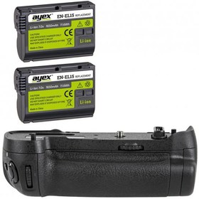 Resim Nikon D500 İçin Ayex AX-D500 Battery Grip + 2 Ad. EN-EL15B Batarya 