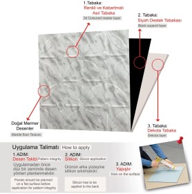 Resim 3 Boyutlu Duvar Paneli Kabartmalı Geometrik Yuvarlak Desen Pvc 41X41 Cm/ 6 Adet /1 M² Mermer 