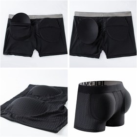 Resim 2 adet JOCKMAIL Erkekler için Çıkarılabilir Dolgulu Kalça Ekleme ile Nefes Alabilen Fileli Boksör Külotları - Esnek, Zayıflatan Etki, Beyazlaştırıcı Görünüm, Rahat İç Çamaşırı için Rahat Giyim, Her Gün İç Çamaşırı | Şık Boksör Şortları | Nefes Alabilen Fileli Kumaş 
