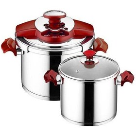 Resim Aryıldız Milano Kanka 5.5 3.5 L Düdüklü Tencere Seti - Rose Gümüş - Pembe 