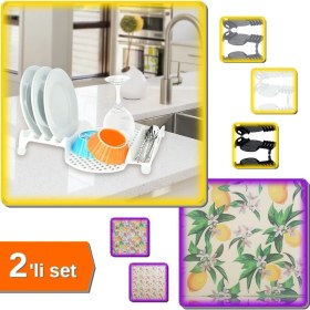 Resim Hereveoyuncak Multi Bulaşıklık Tabaklık Kurutmalık + Süper Emici Mikrofiber Bulaşık Altlığı - 2li Set D9Z9R6 