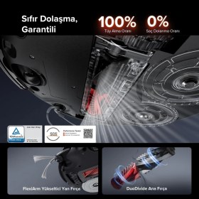 Resim Roborock 8.2cm Ultra Ince Tasarım 22.000PA Rekor Emiş Gücü Sıcak Su Ile Mop Yıkayan ve Kurutan Istasyonlu Robot Süpürge 