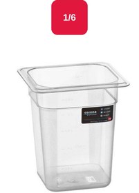 Resim Bora Plastik Pc Gastronom 1/6 Küvet Kare Şeffaf - 200 Mm - Bo146 