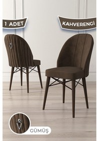 Resim Canisa Ritim Serisi 1 Adet Kahve Sandalye 1.sınıf Babyface Ithal Kumaş Ceviz Gürgen Ayak Gümüş Halkalı Sandalye Kahve Ayaklar Ceviz 