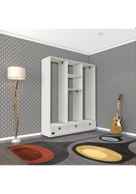Resim Kenzlife Giysi Dolabı 3 Bölmeli 3 Çekmeceli Hamit150 Byz Dolap Kapaksız 