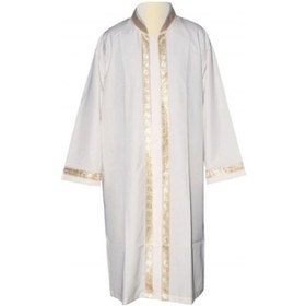 Resim BERAT Cübbe - İmam Cübbesi - Namaz Cübbesi - Krem Renk - 2 Numara - Sırmalı Model - Namaz Kıyafeti - 