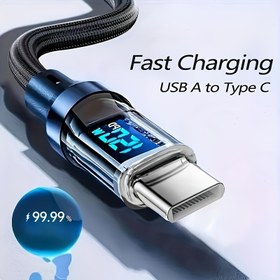 Resim 15PD Hızlı Şarj Kablosu Şeffaf Çift Tip-C Akıllı Dijital Ekran Huawei, Vivo, Apple ve for samsung ile Uyumlu 