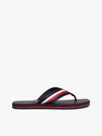 Resim Tommy Hilfiger Erkek Şerit Çizgili Üst Yüzeyli Rahat Yüksek Tabanlı Parmak Arası Lacivert Terlik 