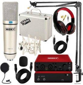 Resim Midex Superior Pack-3 Stüdyo Kayıt Ekipmanları Glx-800 Ses Kartı Cx1 Stüdyo Mikrofon 