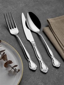 Resim Arsel Hüma Sade Ahşap Sandıklı 90 Parça 12 Kişilik Çatal Kaşık Bıçak Takımı & Servis Seti Çekmeceli Sandık Gümüş 