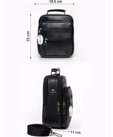 Resim Westbag Erkek Siyah Çelik Kasalı Hakiki Deri El Ve Omuz Çantası Ayarlanabilir Askılı Büyük Boy 