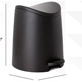 Resim Superio Kapaklı Küçük Plastik Banyo Çöp Kutusu 3 Litre Siyah Modern Kavisli Ayak Pedallı Çöp Kovası, Mini Mutfak Çöp Kutusu, Yatak Odası, Ofis, Masa Altı Için Dayanıklı ve Yumuşak Kapanır 