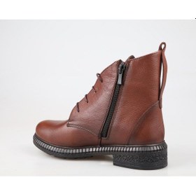 Resim Castle Black 20915 Hakiki Deri Taba Kadın Bot Taba 