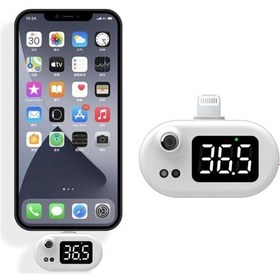 Resim Lightning Uyumlu Telefona Takılabilen Temassız Ateş Ölçer 