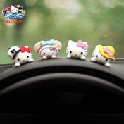 Resim 1 adet/5 adet Sanrio Hello Kitty Araba Süsleri - Renkli Fiyonklar, Çiçekler ve Puantiyeli Sevimli Gösterge Paneli & Arka Görüş Aynası Asma Süsler, Kadınlar için Kolay Klipsli Aksesuarlar, Sanrio Hayranları için Mükemmel Hediye, Araç Dekoru | Karakter Süsleri | Sert Yüzey Dekorasyonu, Hello Kitty Araba Aksesuarları 