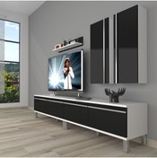 Resim Decoraktiv Eko 5220t Mdf Krom Ayaklı Tv Ünitesi Tv Sehpası - Beyaz - Siyah 