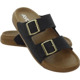 Resim ERAVEN SadiasSpyder Erkek Ortopedik Tabanlı Terlik Çift Bantlı Tokalı Günlük Rahat Ev & Dışarı Terliği 